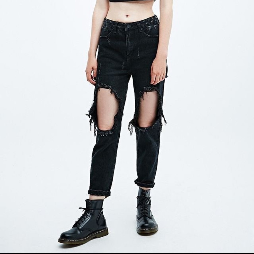 UNIF x Urban Outfitters twerk jeans in black. Size 26